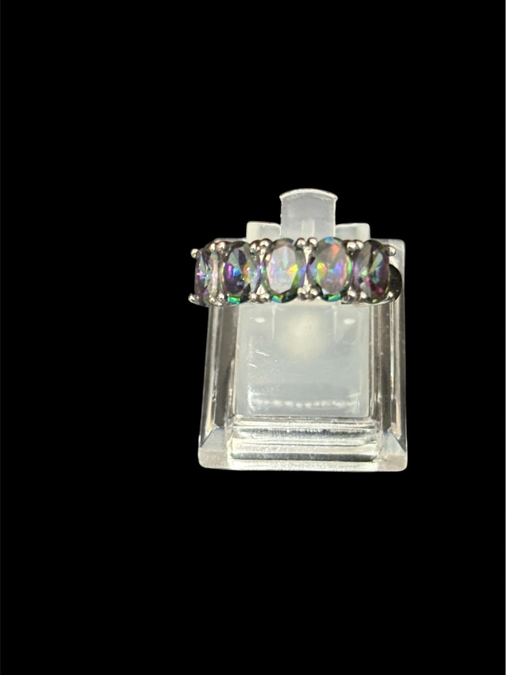 Mystic Topaz 925 Silver 5-Stone Ring - Multicolor